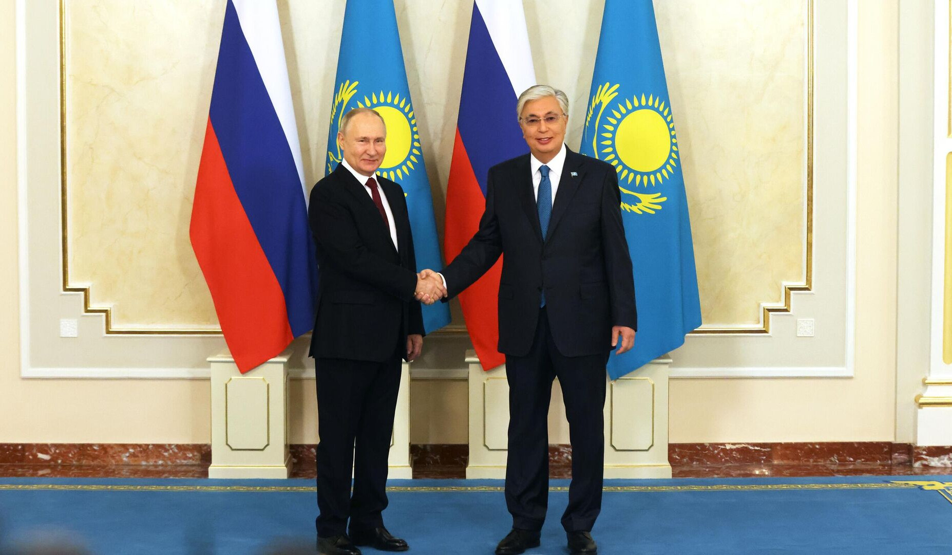 Russia’s Putin holds a meeting with his Kazakh counterpart Tokayev in Astana