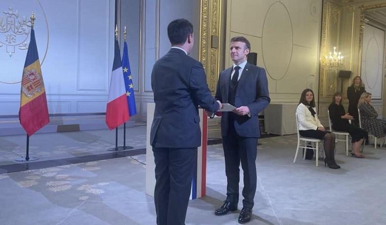 Armenian Ambassador hands credentials to Co-Prince of Andorra, French President Emmanuel Macron