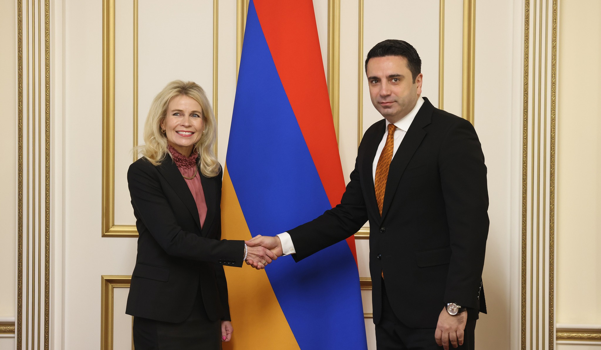 Alen Simonyan Receives Delegation Led by OSCE PA President Pia Kauma