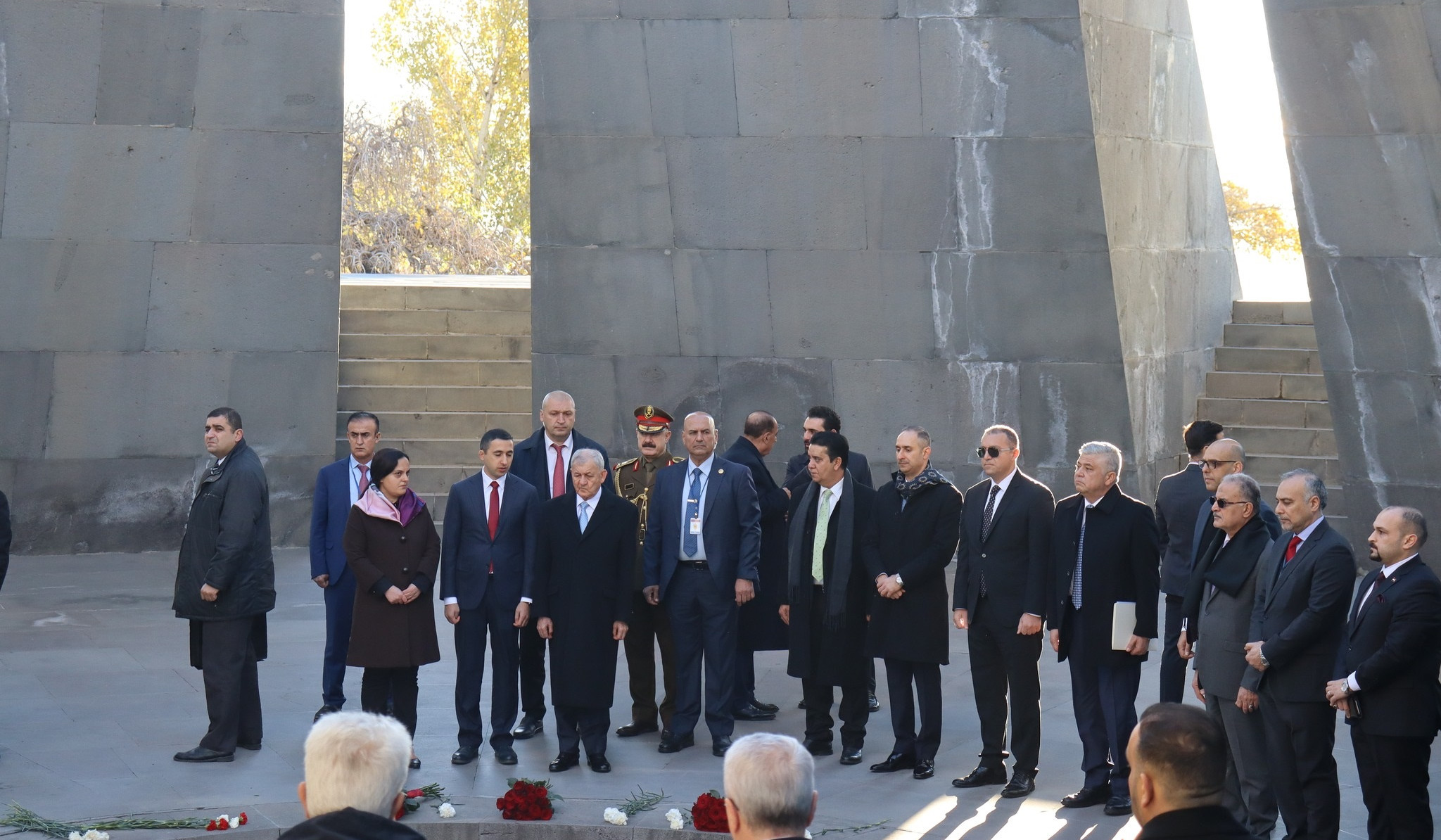 We condemn attempts to subject any people to genocide: President of Iraq visited Armenian Genocide Memorial