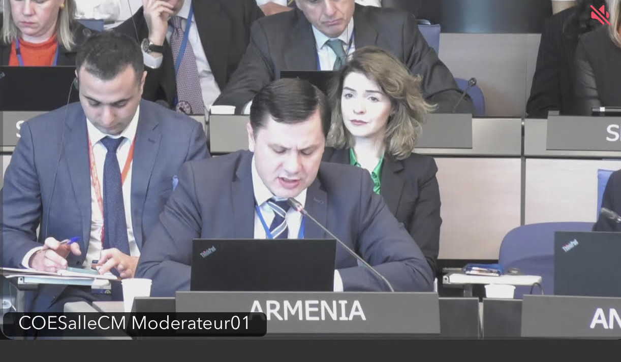 Ambassador Arman Khachatryan reiterates  Armenia's political will to normalize relations with Azerbaijan at CoE Committee of Ministers