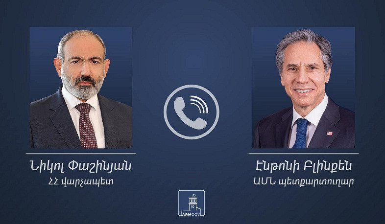 Blinken reaffirms US support for Armenia’s sovereignty and territorial integrity in a call with Pashinyan