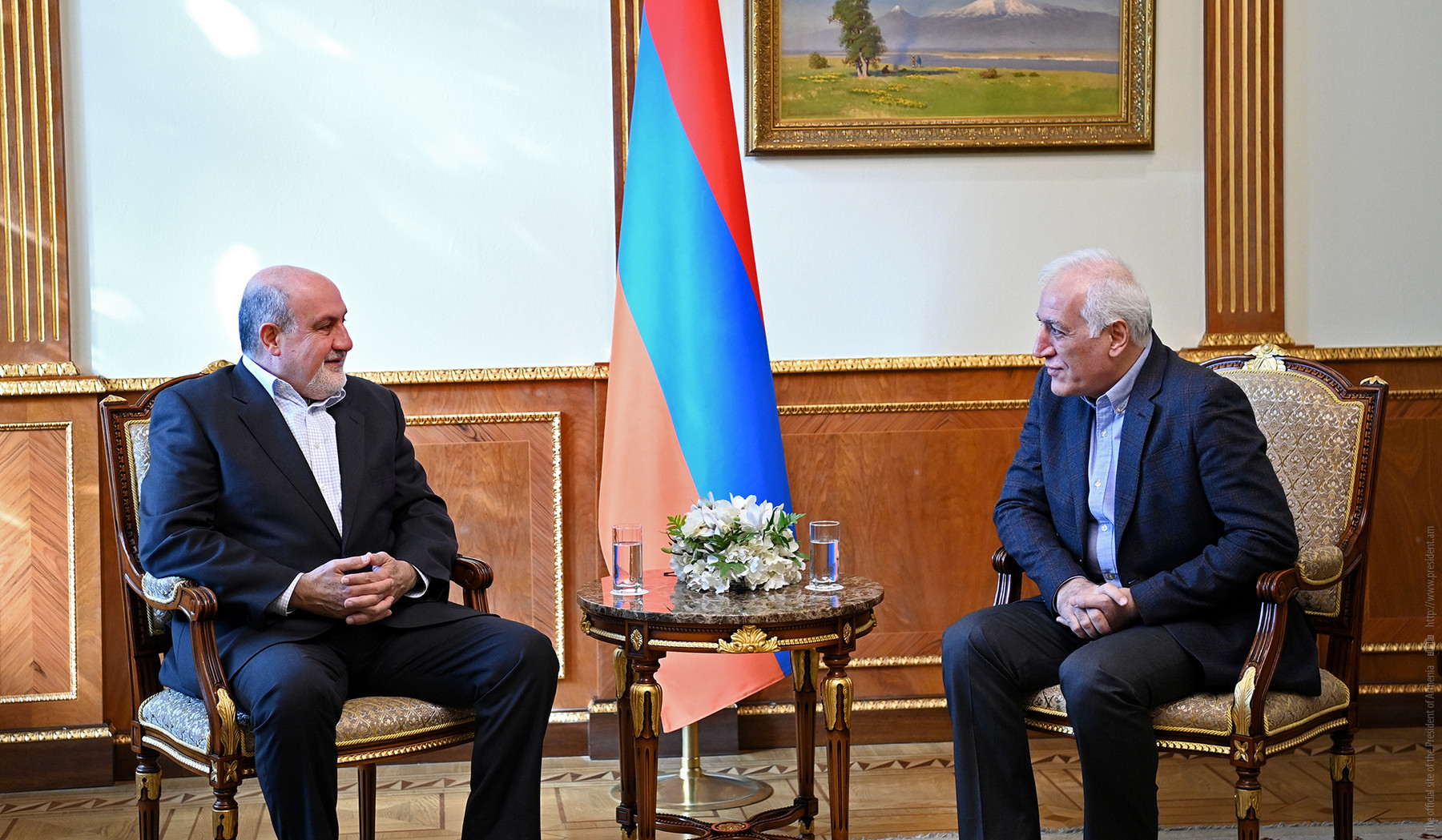 President of the Republic Vahagn Khachaturyan receives Nassim Nicholas Taleb