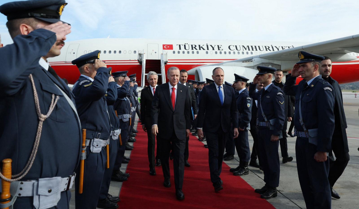Turkish President Recep Tayyip Erdogan arrives in Athens for a one-day visit