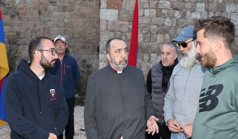 Armenian Patriarch of Jerusalem visits the barricaded Cows' Garden