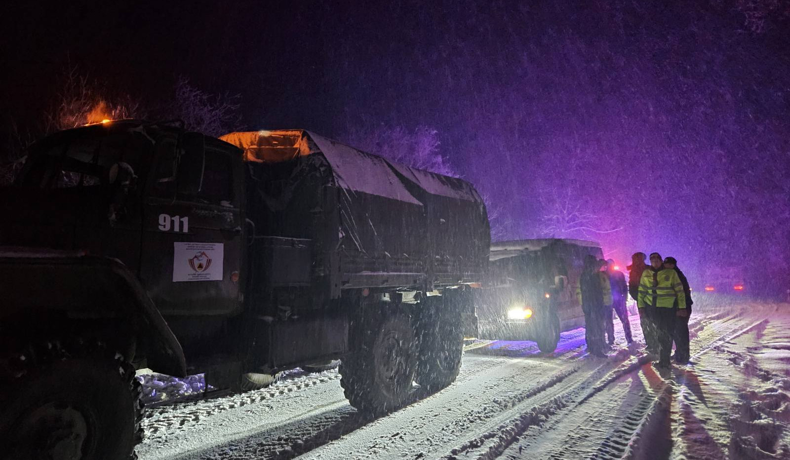 Վերին Խոտանան գյուղի մոտակայքում փրկարարները քարշակել են 3 բեռնատար ավտոմեքենա