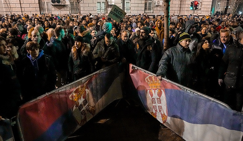 Serbia Against Violence coalition stages protest over claims of an electoral fraud