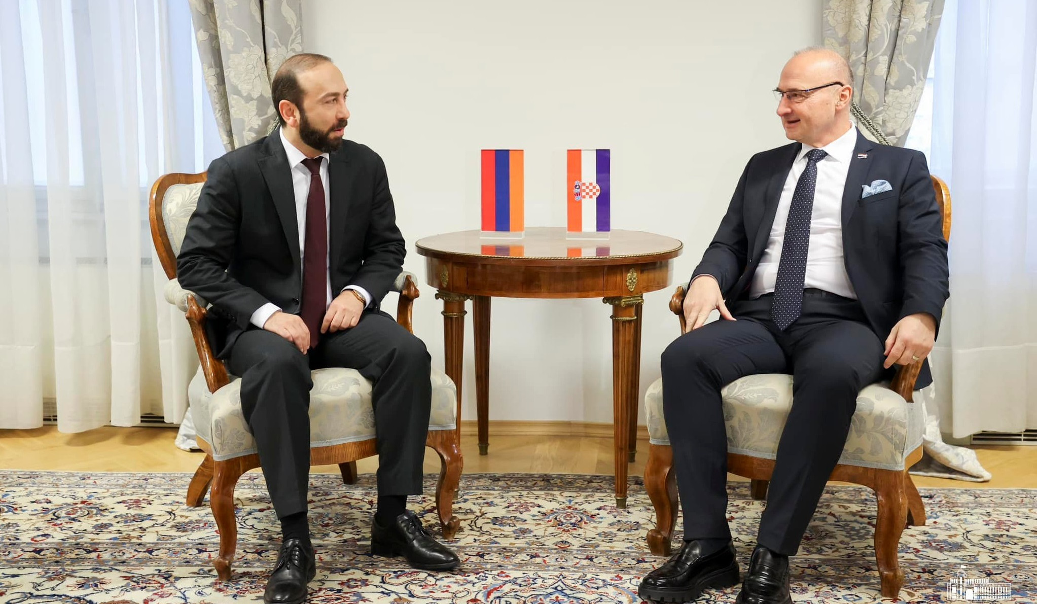 Mirzoyan's tête-à-tête meeting with Minister Gordan Grlić-Radman commenced