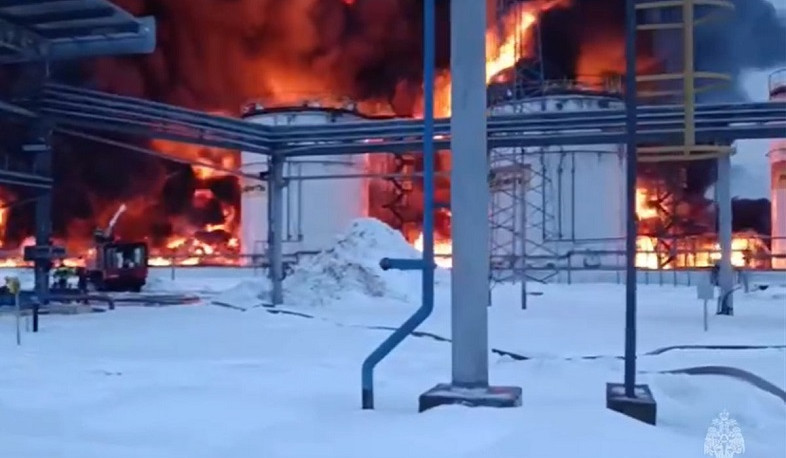 Russian oil depot catches fire after Ukrainian drone downed: governor