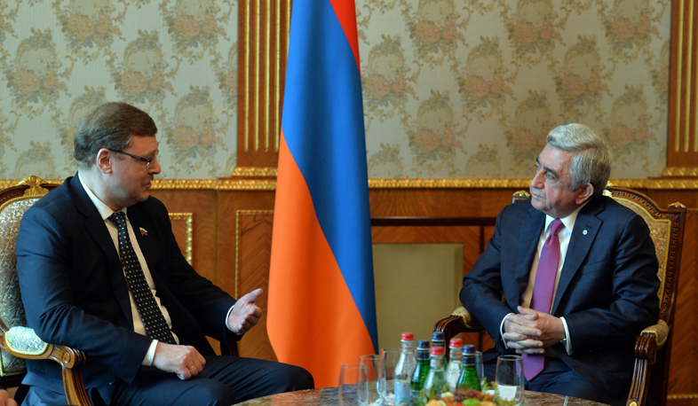 Serzh Sargsyan receives  Konstantin Kosachev