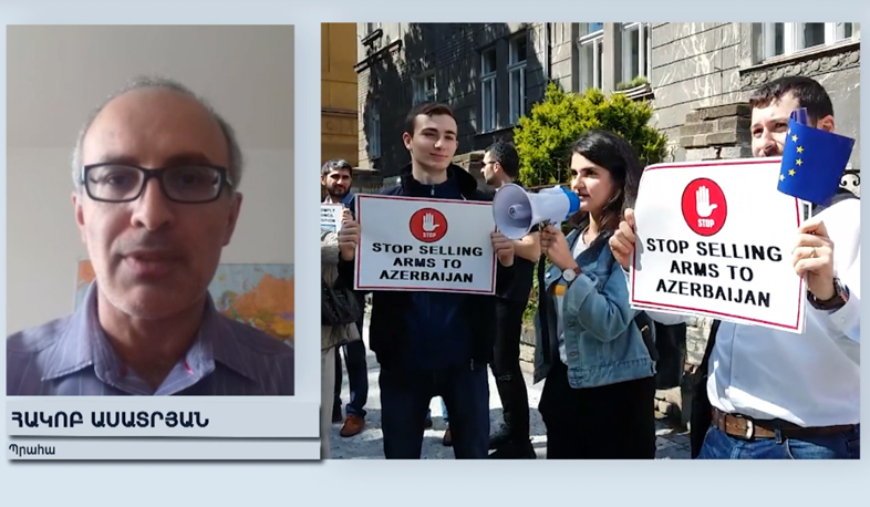 Armenians protest in Prague against arms sale to Azerbaijan