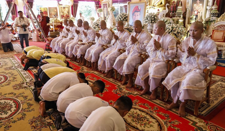 Thailand cave boys ordained in Buddhist ceremony