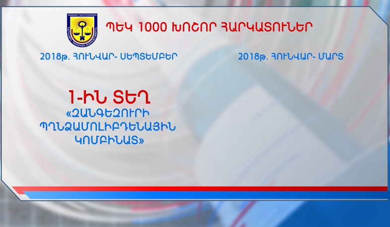 Zangezur Copper Molybdenum Combine recognized as biggest taxpayer