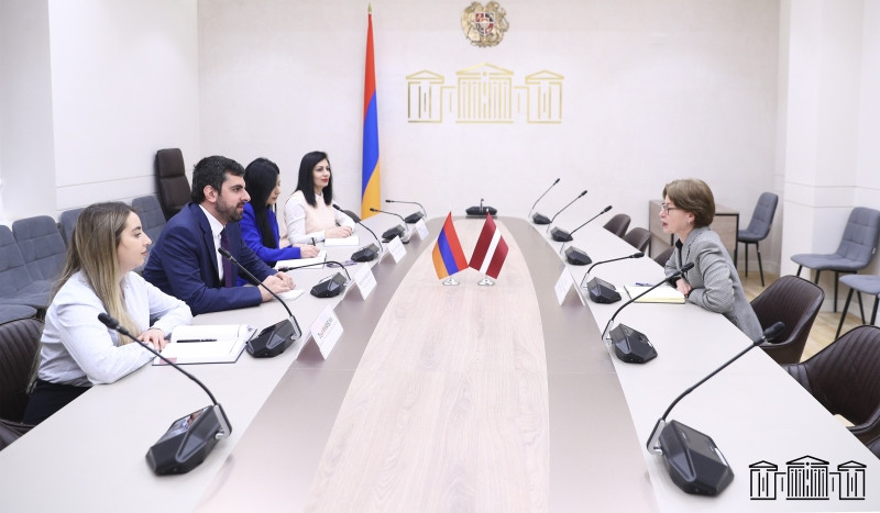 Ambassador of Latvia to Armenia hosted in Parliament