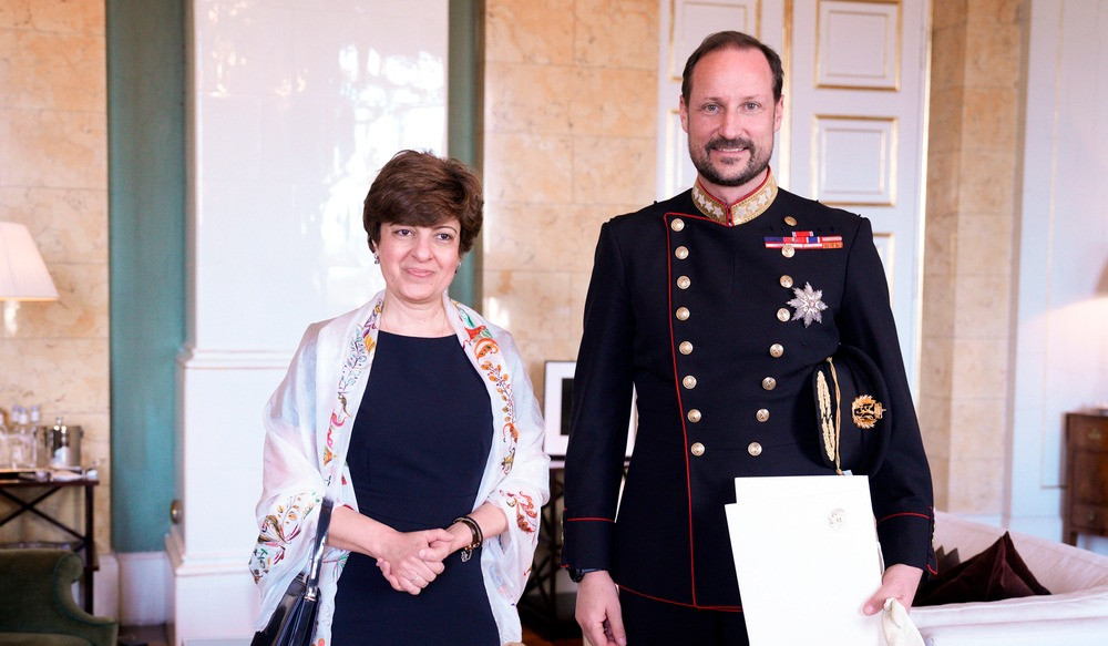 Ambassador Aghajanian presented her credentials to Crown Prince Regent Haakon of Norway