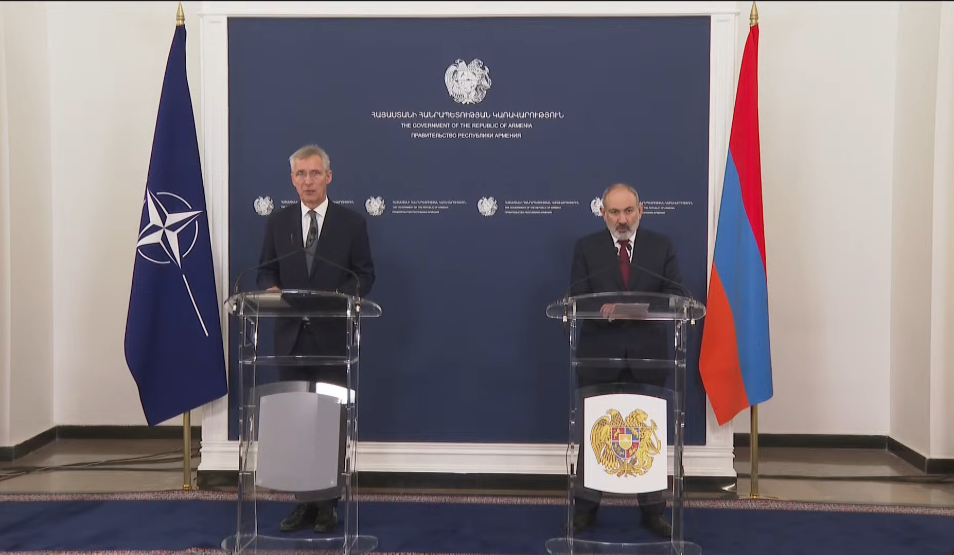 I appreciate your personal leadership, the fact that you speak clearly in favor of peace, Stoltenberg tells Pashinyan