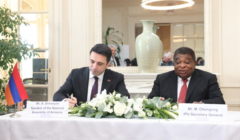 Alen Simonyan and Martin Chungong sign an Agreement in Geneva: 10th Global Forum of Young Parliamentarians to be held in Yerevan