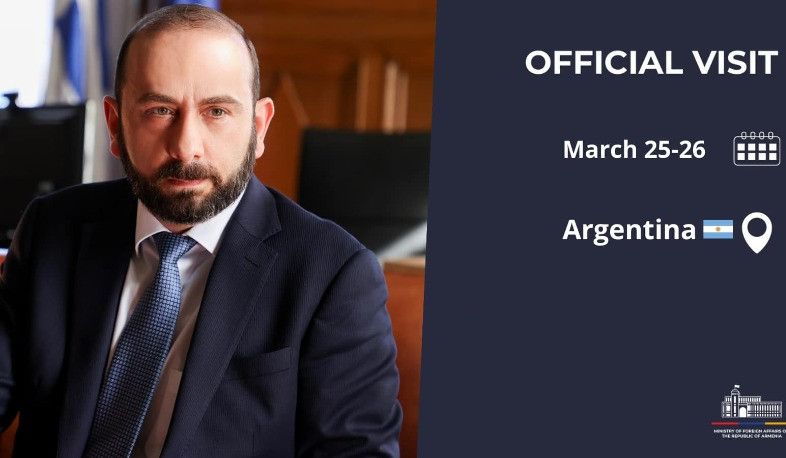 Ararat Mirzoyan will be on an official visit to Argentina