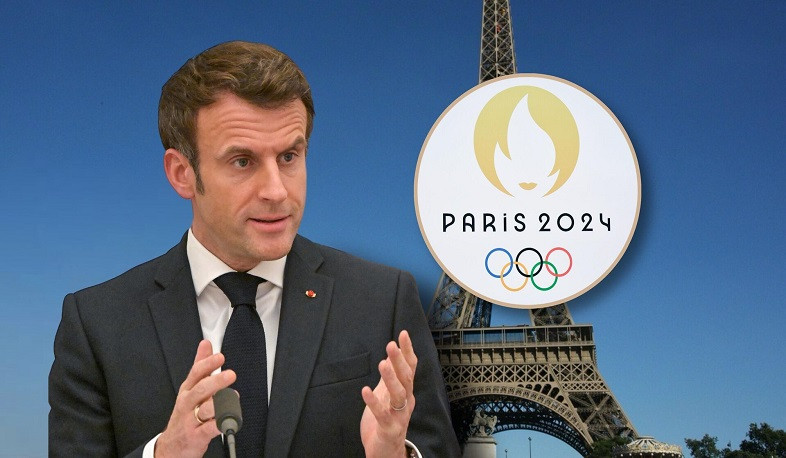 France's Macron inaugurates Olympic swimming pool