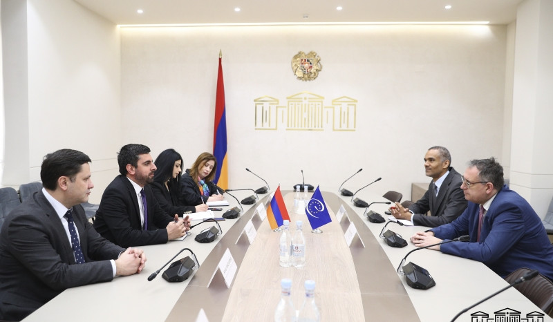 Sargis Khandanyan meets Director of Political Affairs and External Relations in COE Miroslav Papa