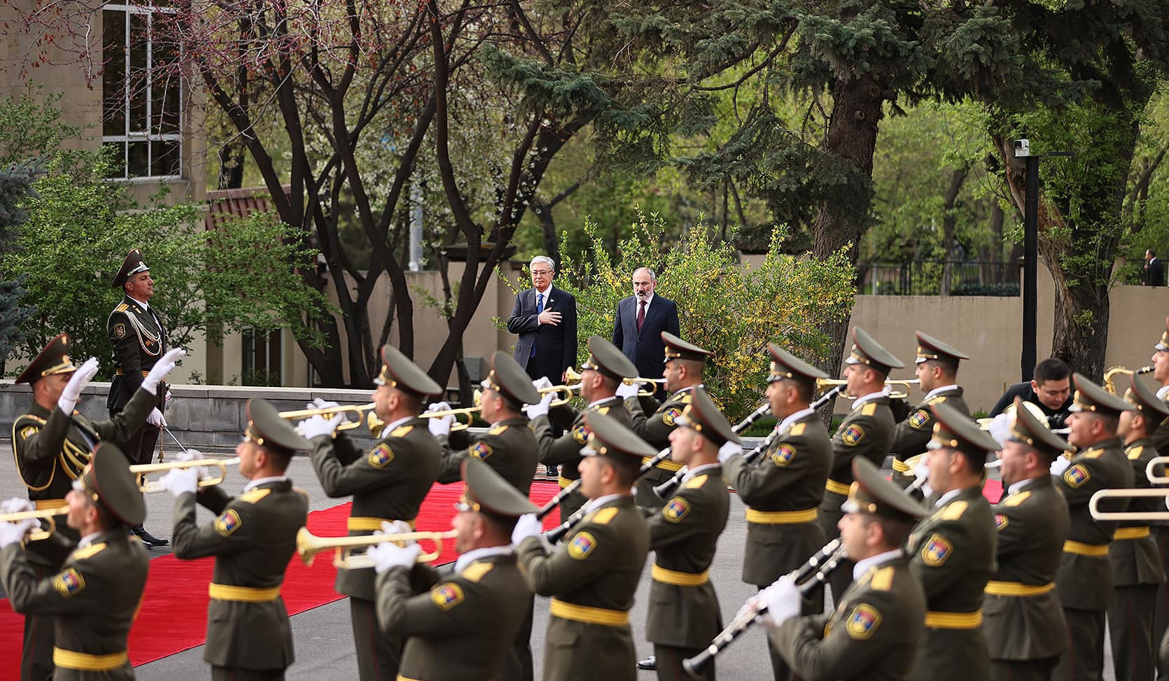 Welcoming ceremony of President of Kazakhstan, who arrived in Armenia, with photos