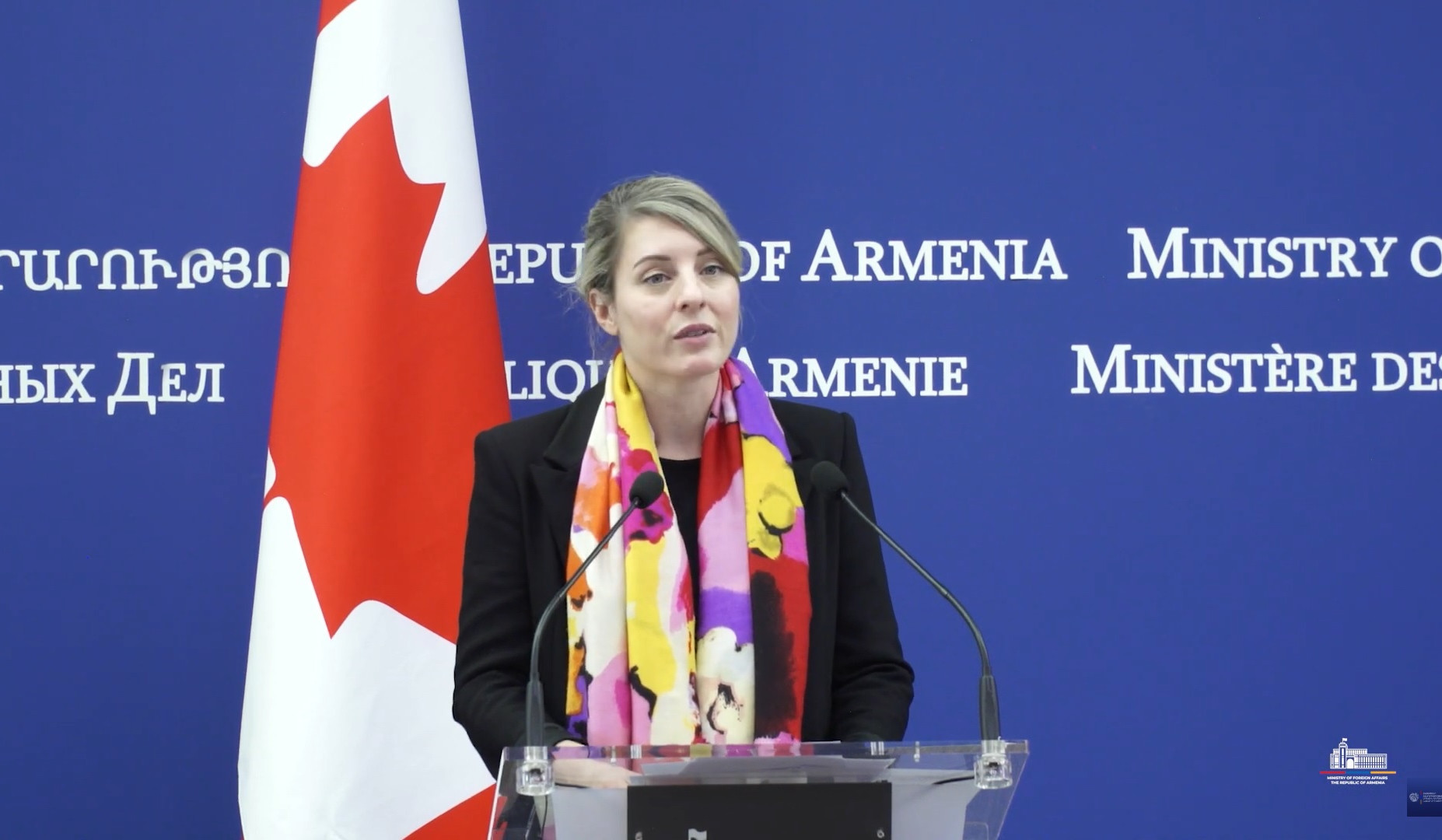 Мелани Жоли приветствовала новость о присоединении первого канадского эксперта к миссии ЕС в Армении