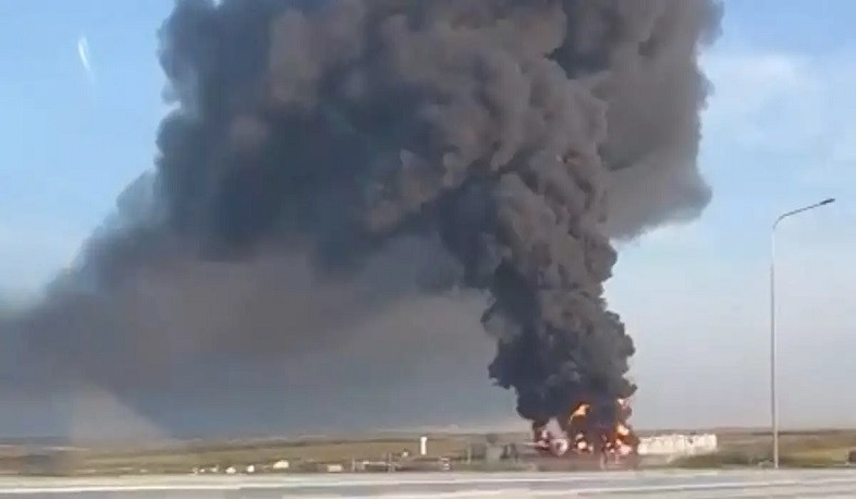 В Белгородской области России от удара беспилотника сгорел склад нефтепродуктов