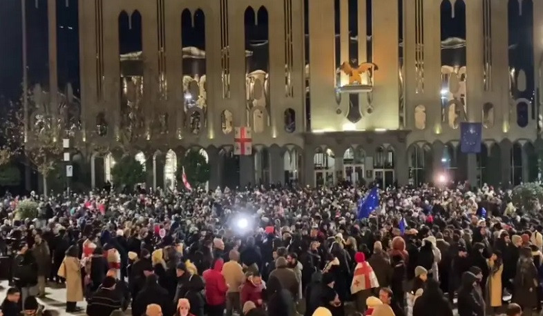 Spontaneous protests have broken out in several cities in Georgia