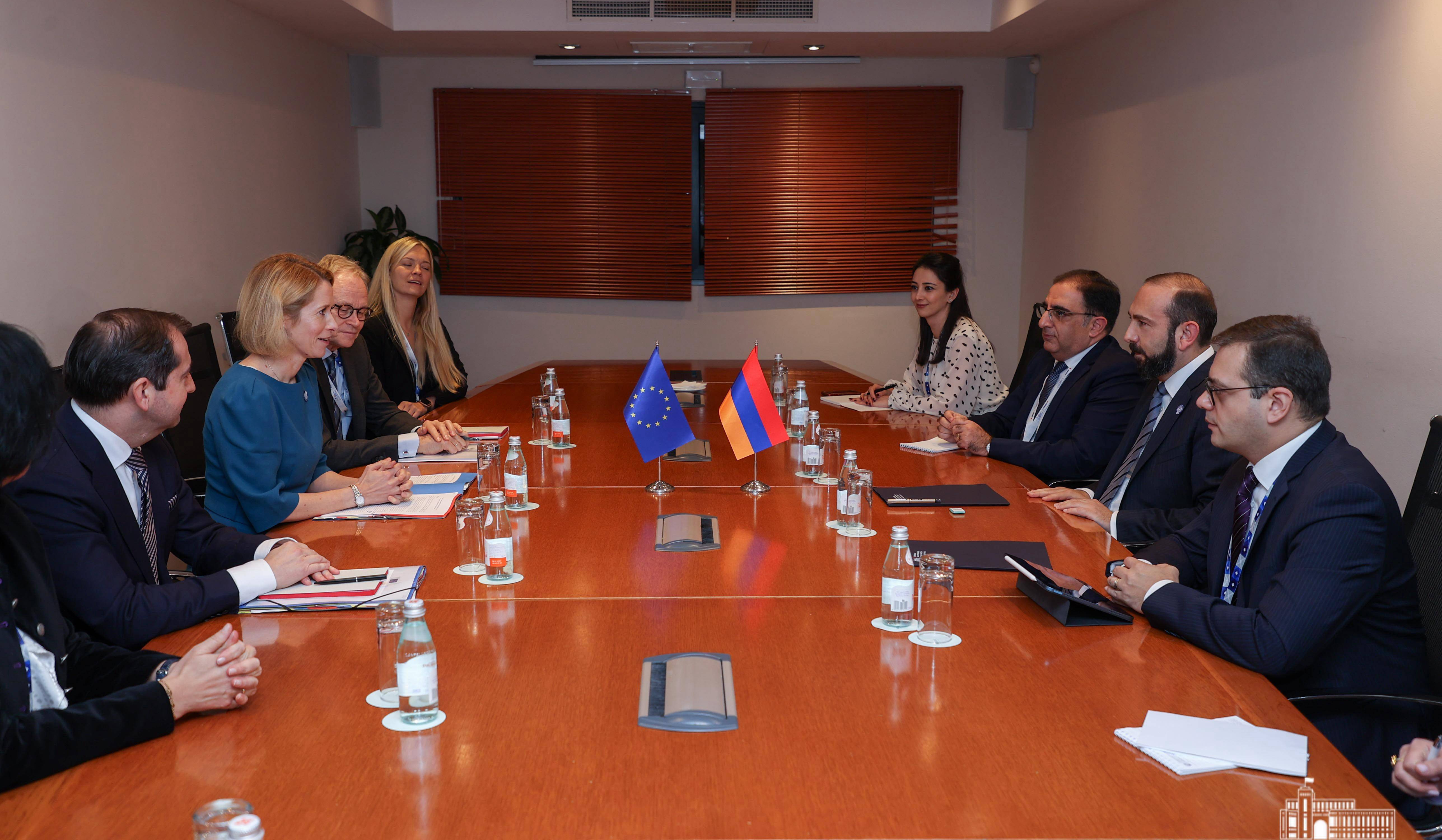 Арарат Мирзоян подробно представил Кае Каллас усилия Армении по установлению стабильного мира на Южном Кавказе