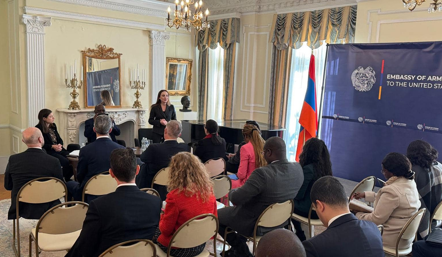 Lilit Makunts informed group of Francophone ambassadors in Washington about signing of strategic partnership document between Armenia and US