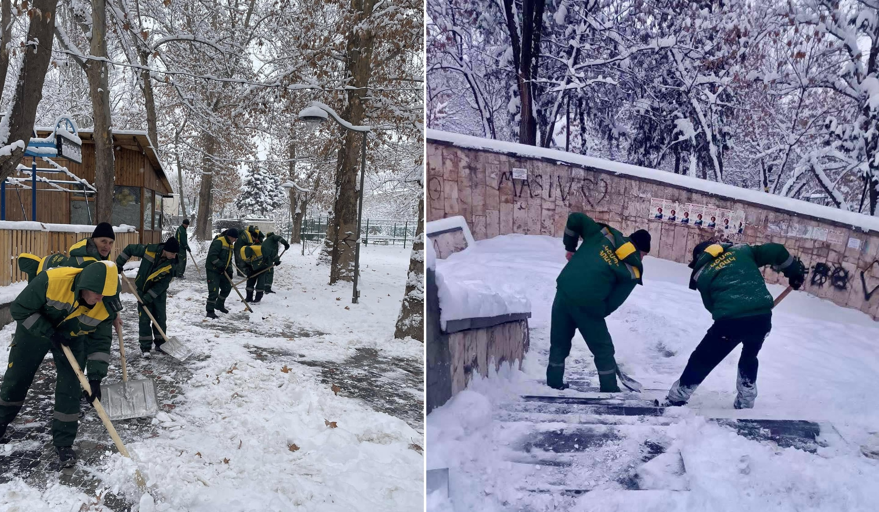 «Կանաչապատում և շրջակա միջավայրի պահպանություն» ՀՈԱԿ-ի աշխատակիցները  ձնամաքրման աշխատանքներ են իրականացնում մայրաքաղաքի վարչական շրջաններում