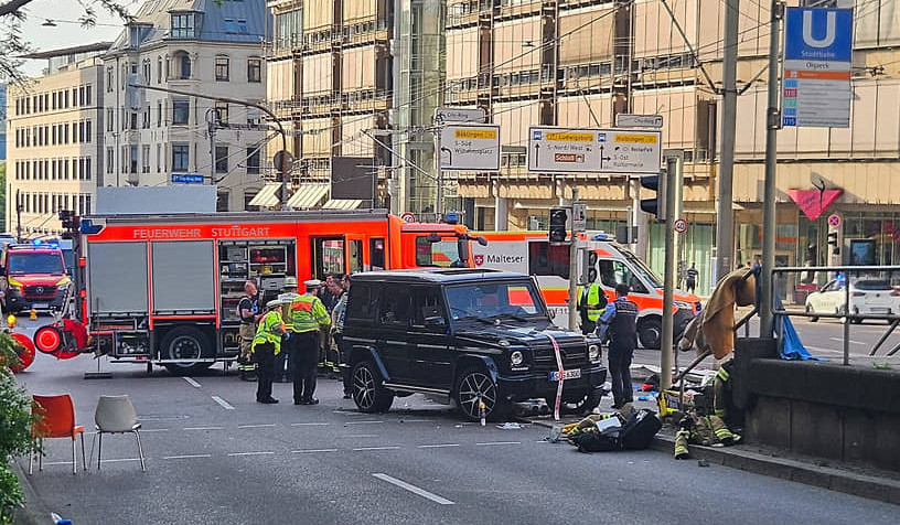 One killed after car plows into crowd in Stuttgart