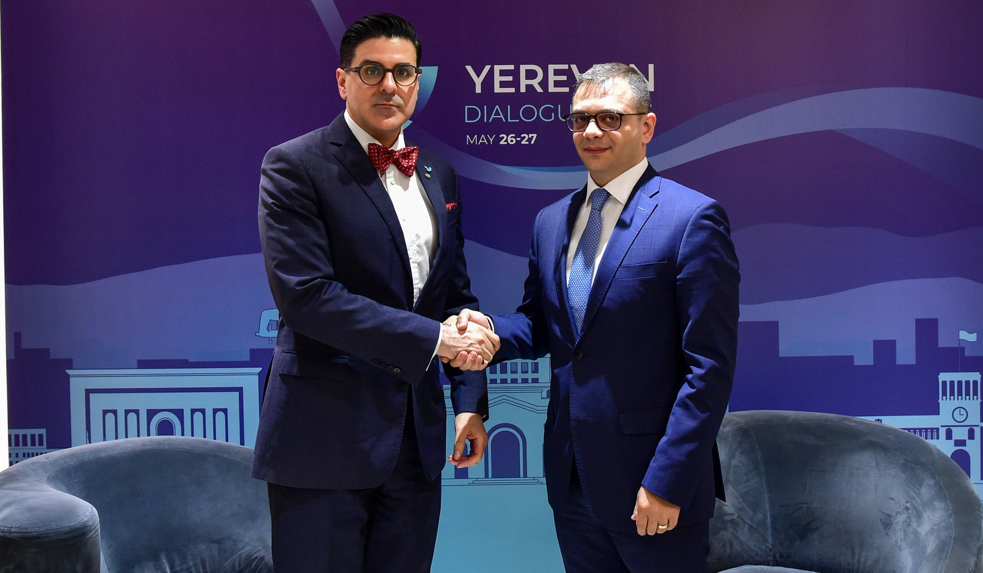 Meeting of Deputy Foreign of Minister of Armenia Robert Abisoghomonyan with ICC Registrar Osvaldo Zavala Giler