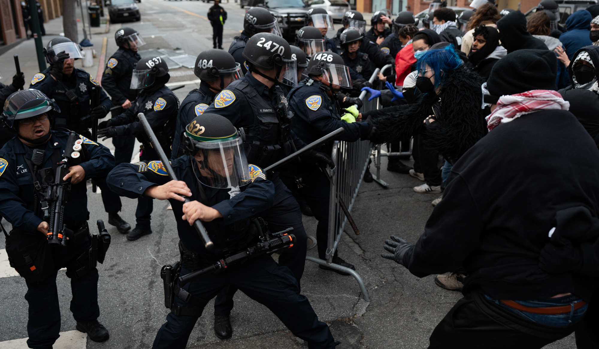 Two officers hurt, 60 arrested as ICE protests in SF turn violent