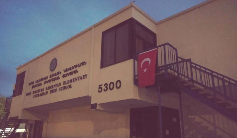 Turkish flags hung on Armenian schools in California