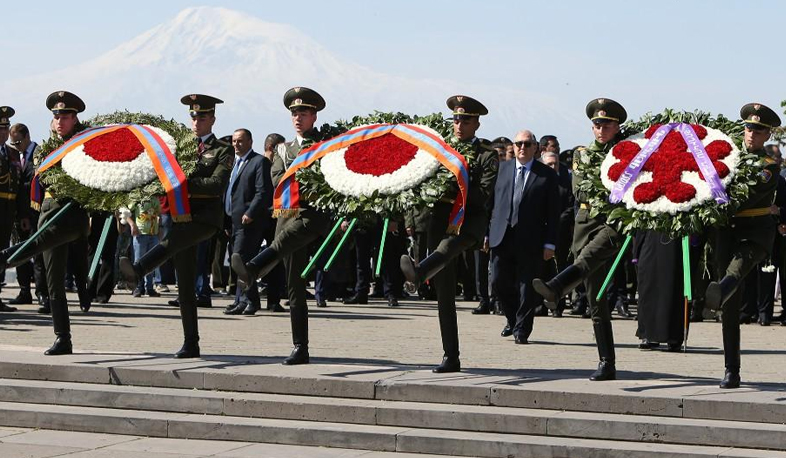 Military parade takes place in Victory Park