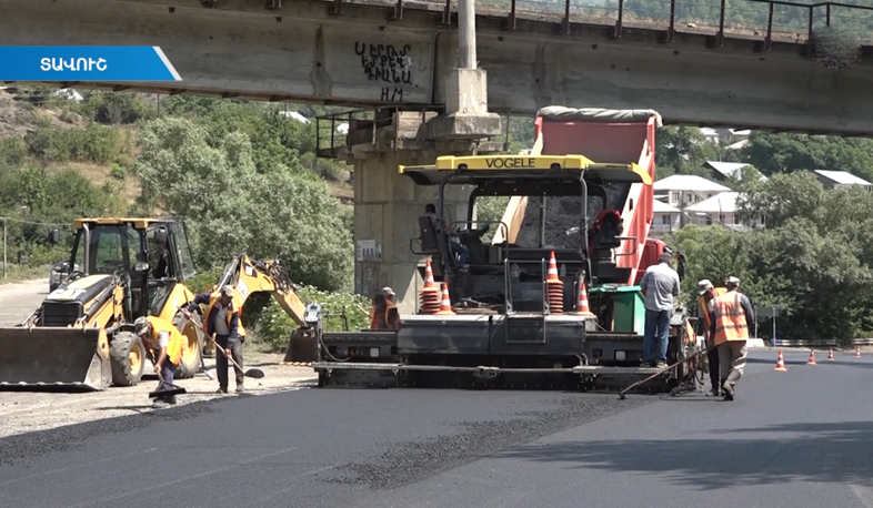 Road construction works in Tavush