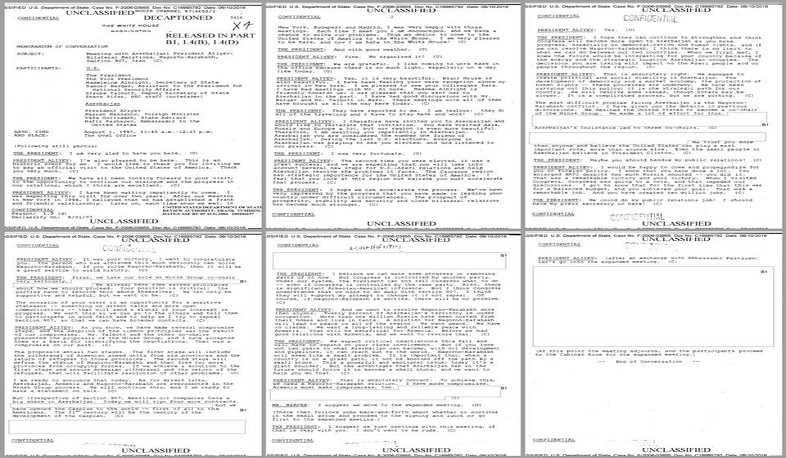 Սենսացիոն փաստաթուղթ ԱՄՆ պետքարտուղարությունից. Հեյդար Ալիևը դեմ չի եղել բանակցություններին Արցախի մասնակցությանը