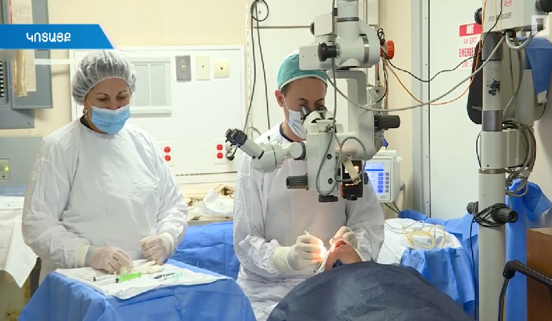 Free eye exam and surgery in mobile clinic