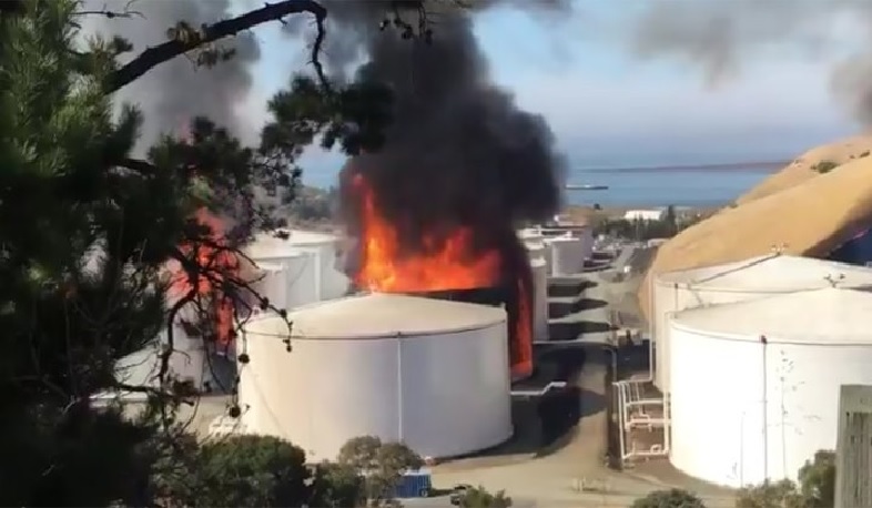 Large fire at U.S. oil facility