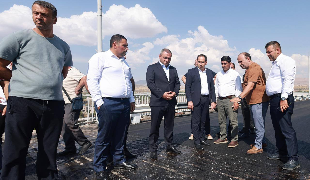 Դավիթ Խուդաթյանը հետևել է  Նոր Հաճնի կամրջի շինարարական աշխատանքների ընթացքին