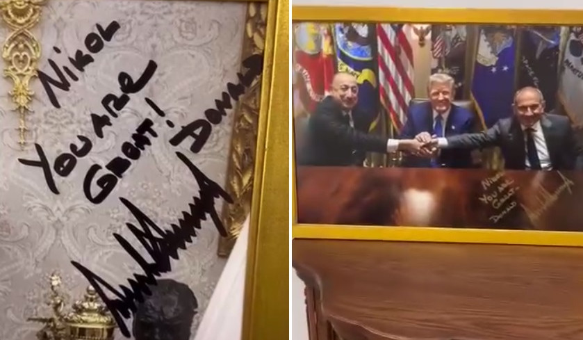 Никол Пашинян опубликовал в социальных сетях фотографии с подписью «Президент США Дональд Трамп»