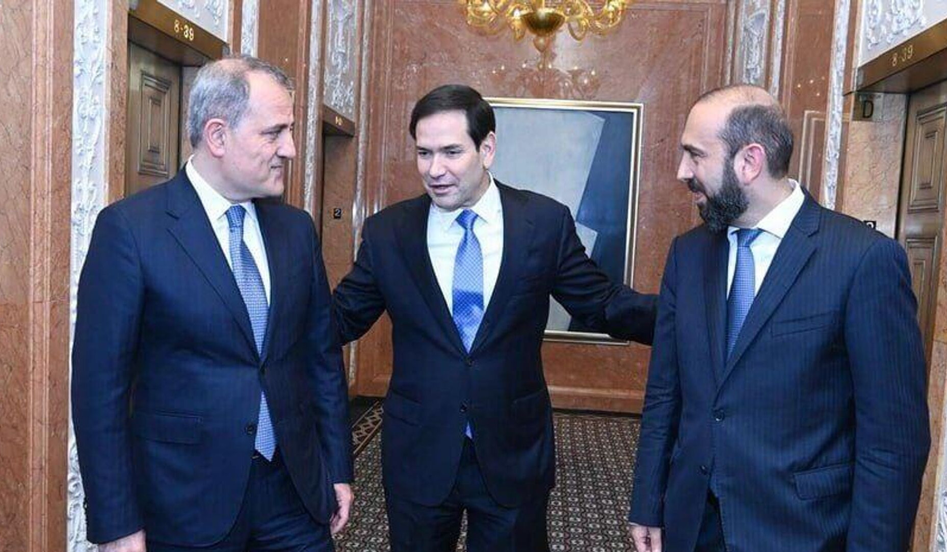 Միրզոյանն ու Բայրամովը կարճ զրույց են ունեցել ԱՄՆ պետքարտուղարի հետ