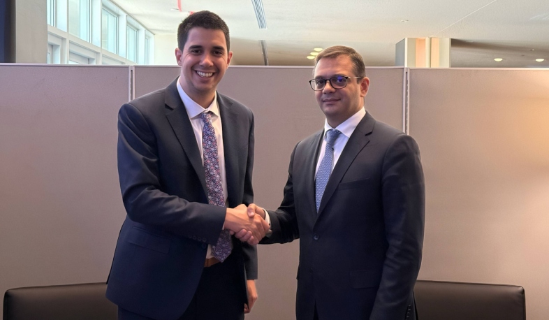 Meeting of Deputy Foreign Minister of Armenia Robert Abisoghomonyan with UN Assistant Secretary-General for Youth Affairs Felipe Paullier