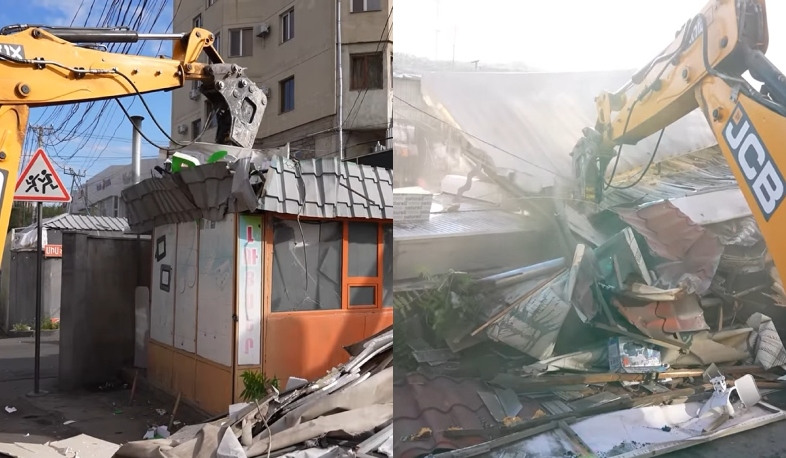 Ապամոնտաժվել են Գնունու շուկային հարակից շուրջ 30 անօրինական կրպակներն ու տաղավարները