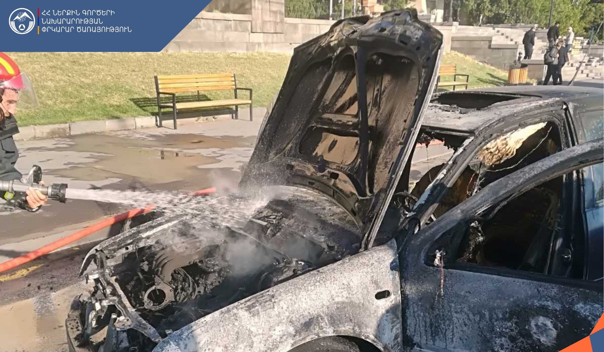 Երևանի Սեբաստիայի փողոցում այրվել են ավտոմեքենայի շարժիչի հատվածը և սրահը