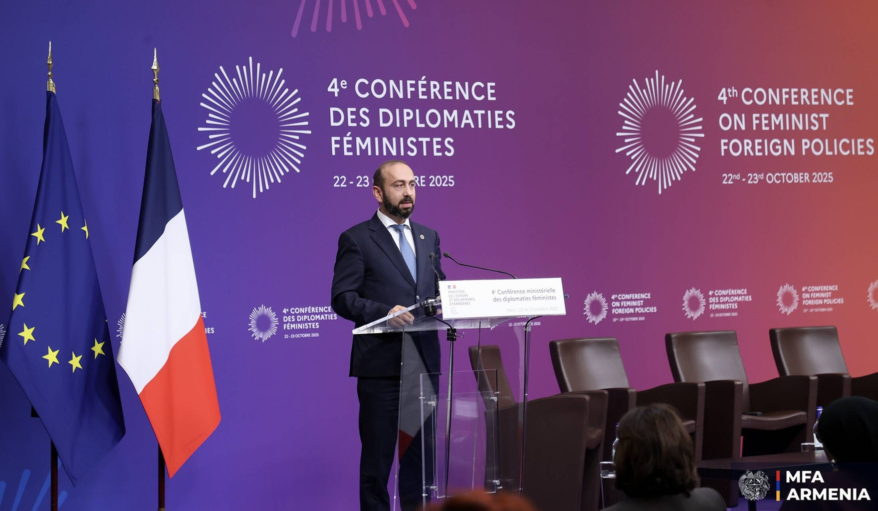 Percentage of women in Armenia's diplomatic service is 44.4 percent, Mirzoyan