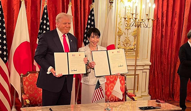 Թրամփը և Ճապոնիայի վարչապետը ստորագրել են հարաբերություններում «ոսկե դար» տանող ուղու վերաբերյալ  համաձայնագիր