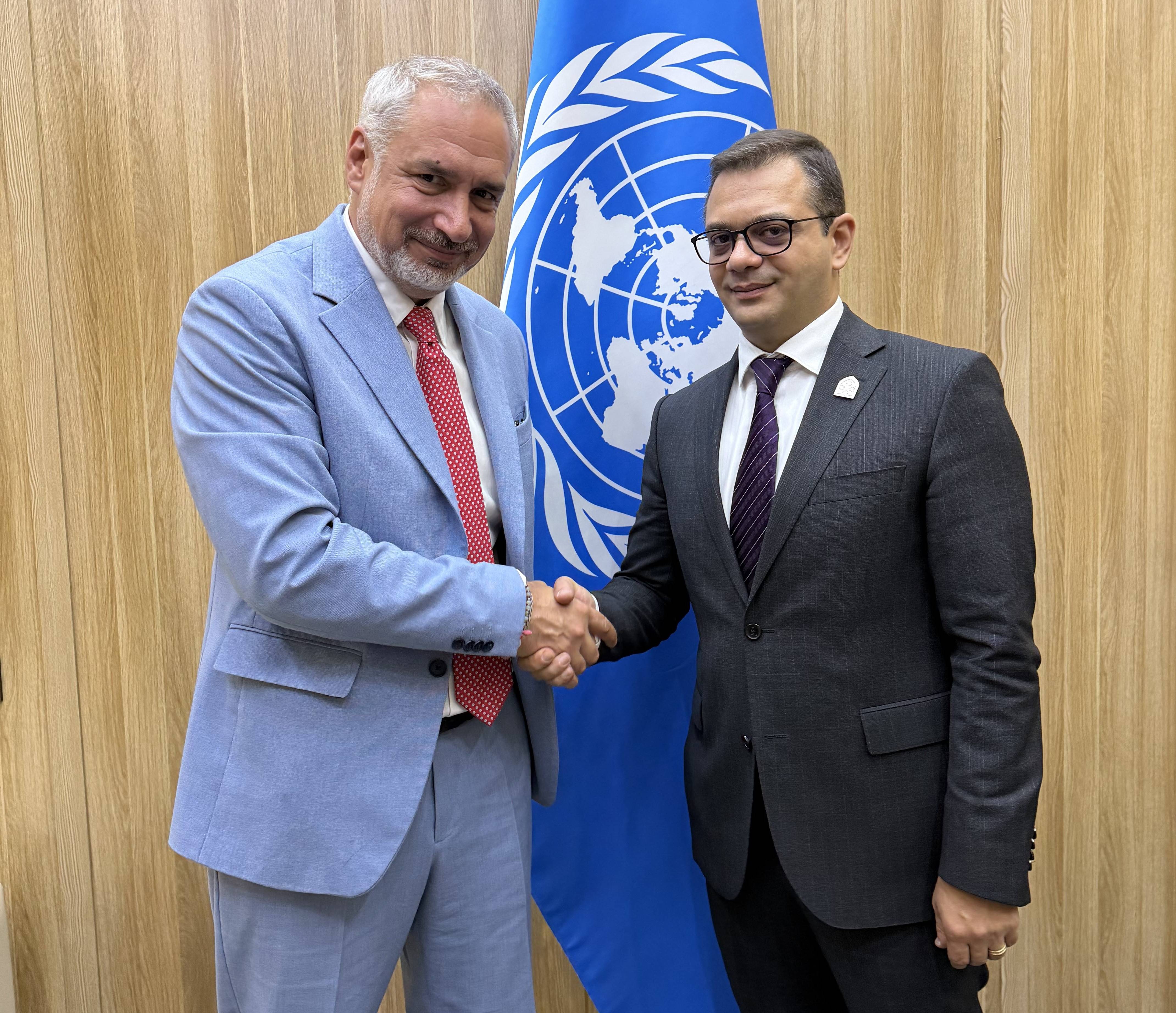 Meeting of Deputy Foreign Minister of Armenia Robert Abisoghomonyan with UNESCO Assistant Director-General Ernesto Ottone and Assistant Director-General Lidia Brito