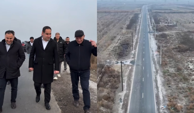 ՏԿԵ նախարարը հետևում է Արմավիրի մարզի հանրապետական նշանակության ճանապարհի հիմնանորոգմանը